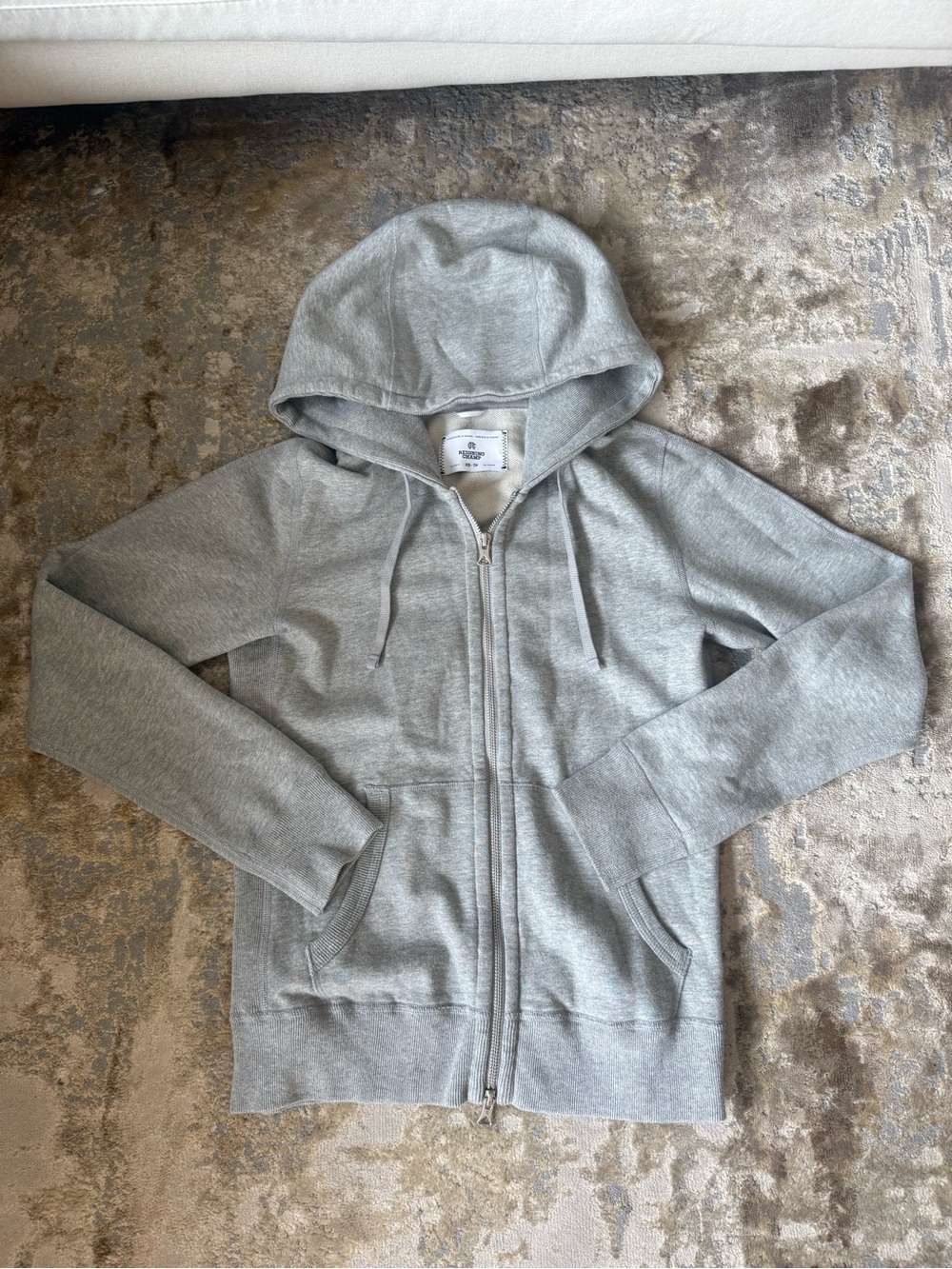 Reigning Champ Light Gray Zip-Up Hoodie
